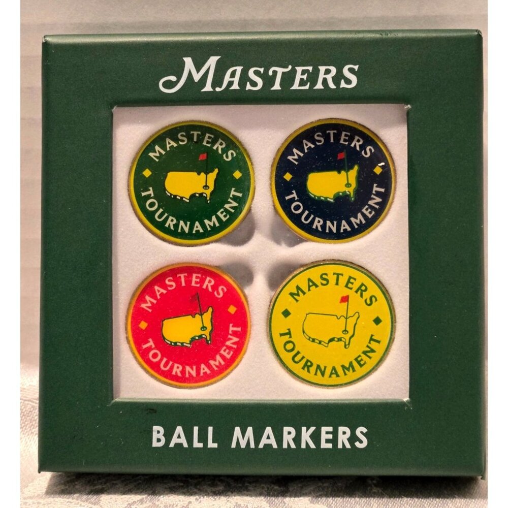 Masters Golf Ball Markers 4Pack Augusta National Classic Logo PGA Tiger
